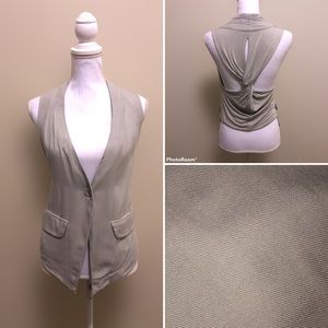 Charlotte Russe Light Grey Twisted-Back Vest
